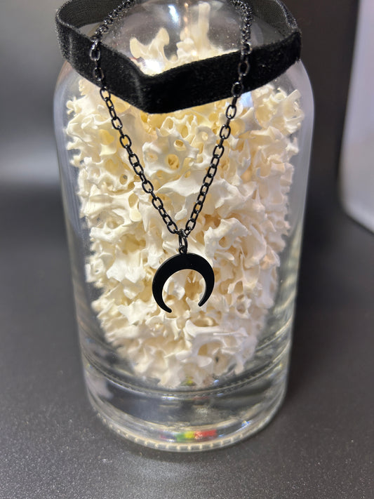 Black Double Layer Moon Choker
